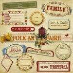 Folk Art Faire Tag Set