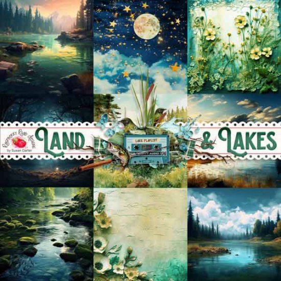 Land And Lakes Scene Paper - Click Image to Close