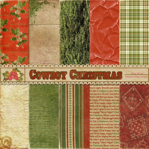 Cowboy Christmas Paper Set1