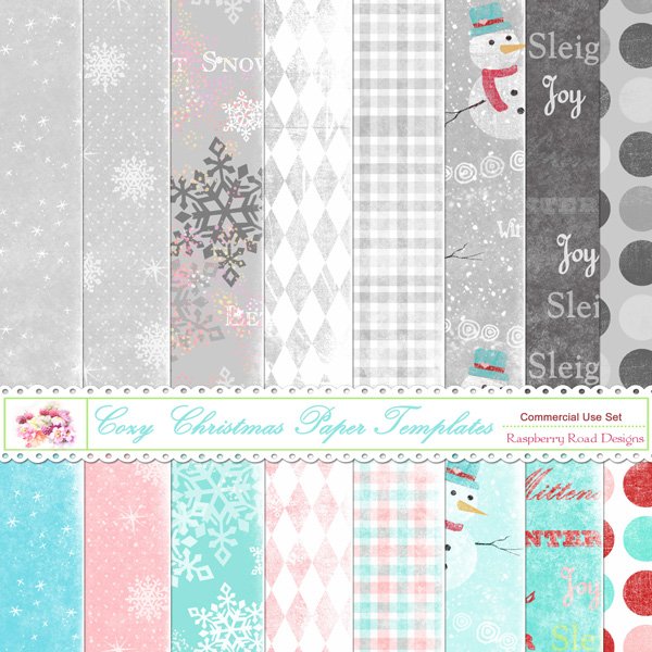 Cozy Christmas Paper Template Set 1