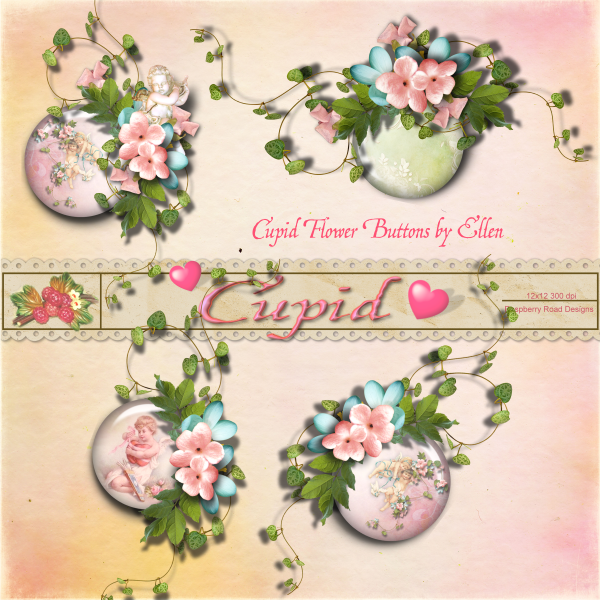 Cupid Flower Buttons