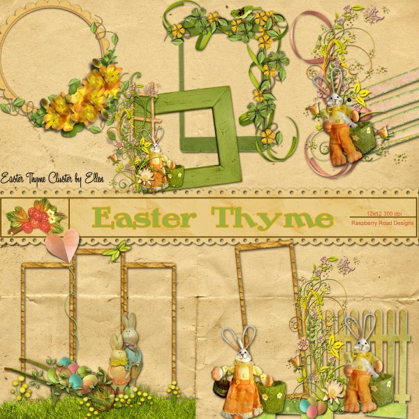 Easter Thyme Cluster Set - Click Image to Close