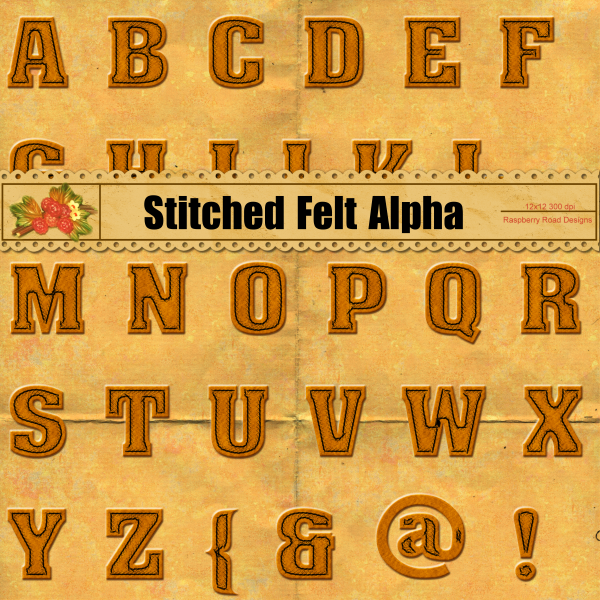 Halloween Felt Stitched Alpha