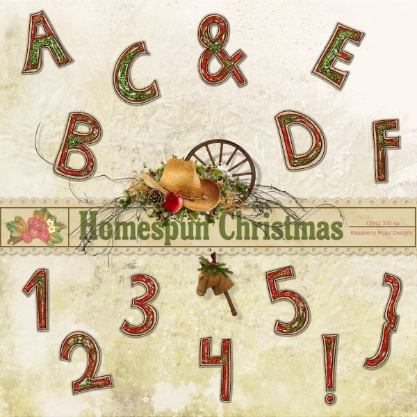 Homespun Christmas Alpha Set